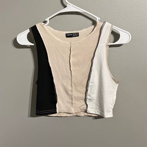 Black, light pink, white tank top